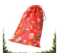 Sacs À Fermeture Coulissante De Noël Pochette Réutilisable Non Tissé | Sacs À Biscuits De Noël Pour Le Stockage Pendant La Célébration De Fête D'Hiver Des Bonbons Biscuits Et Petits