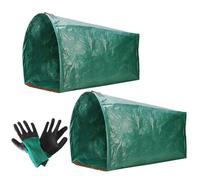Sacs à Feuilles - Ramasse-Feuilles - Lot de 2 Balayettes de Jardin avec Gants pour Ramassage Feuilles Mortes, Débris de Pelouse et Résidus Végétaux Extérieurs
