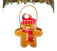 Sacs à Friandises Bonhomme en Pain d'Épice - Sac à Bonbons Enfant Gingerbread - Organisateur de Collations Bijoux pour Adultes | Cadeaux Friandises Goûters Fête de Noël en Classe