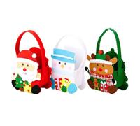 Sacs à friandises de Noël - Lot de 3 sacs à dragées de fête de Noël, panier en tissu avec poignées, bonbons, biscuits, pop-corn | Support décoratif pour salle de classe, événement scolaire, fête de va