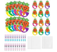 Sacs à friandises de Pâques | Petite pochette auto-adhésive | Sacs à biscuits carottes avec stylos lapin et cartes de vœux | Pour salle de e Pâques, bonbons, friandises, chocolats