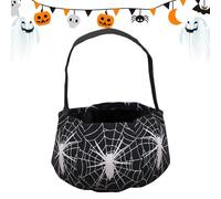 Sacs à friandises d'Halloween - Sacs à bonbons réutilisables avec poignées - Panier de rangement effrayant de grande capacité pour hommes, petites amies, filles, épouses, adolescents, Toile d'araignée