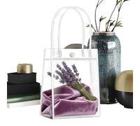 Sacs à friandises transparents réutilisables, emballage portable pour fête d'anniversaire, 20 x 20 x 8 cm, transparent avec poignée robuste, fournitures professionnelles pour le commerce de détail