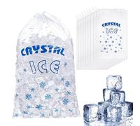 Sacs à Glace - 100 Pièces Sacs Résistants - Conservation Congélateur Avec Cordon Portable Pour Entraînement Sportif Camping Livraison Aliments Courses Extérieur Pique-nique