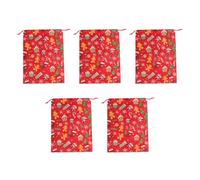 Sacs à goûter de Noël avec cordon de serrage - Sac à bonbons réutilisable - Sac cadeau de fête festive - Pour les chaussettes de Noël, les fêtes de famille, les jouets, les livres, les enseignants