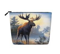 Sacs à goûter réutilisables avec imprimé cerf, grande capacité, trousse de toilette de voyage, trousse de maquillage avec fermeture éclair