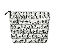 Sacs à goûter réutilisables avec imprimé lutteurs de sport, grande capacité, trousse de toilette de voyage, trousse de maquillage avec fermeture éclair