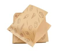 Sacs à Hamburgers en Papier, 200 Pièces Papier Emballage Alimentaire, papier Journal Alimentaire Emballage Sandwich, Sac à Frite Papiers Sulfurisé pour Sandwich Burger Frites (Pain, 18 x 18 cm)