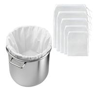 Sacs à Lait de Noix 120 Micro Sac a Lait Vegetal 5 PCS Différentes Tailles Sac Filtre Alimentaire Strainer Bag Filtrante in Nylon Avec Cordon de Serrage Convient pour la Bière Lait de Noix et Les Jus