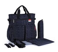 Sacs à langer Handy Baby Sacs à langer Wipable Totes 4pcs Sacs fourre-tout à changement de luxe Mummy (marine)