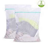 Sacs à Linge 60x80cm Lot de 2 Sac à Lavage du Linge à Mailles Filet de Lavage Grande Taille avec Fermeture Eclair Laundry Bags