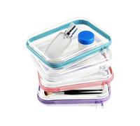 Sacs à liquides - Toilter transparent de 5,9 cm, pochette cosmétique étanche, 4 pièces en PVC transparent, sacs de voyage | Conteneurs de rangement confortables pour articles de toilette, trousse à