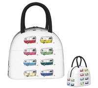 Sacs À Lunch Sac Fourre-Tout Isolé Coloré Vintage Caravan Daisy Pour Femmes Enfants Boîtes De Nourriture Portables Boîte À Lunch Thermique Pour L’École Pique-En Plein Air