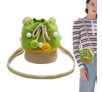 Sacs à main aux champignons tricotés,Sacs aux champignons tricotés | Sac seau à cordon en forme de champignon,Sac à bandoulière tricoté multifonctionnel, tissé à la main pour pièces de monnaie, charge