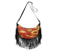 Sacs à main de campagne à motifs chinois pour femmes, sacs à bandoulière élégants à franges pour voyage, sac à bandoulière avec sangle