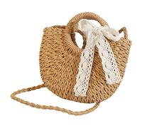 Sacs à main de paille pour le sac à main de plage d'été aux femmes avec handle bowknot Handle tissé bandoulière bandoulière pour plage, piscine, shopping, rencontres, café
