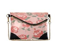 Sacs à main en cuir synthétique pour femme avec fermeture éclair - Pliables - Pour voyage - Rose magique - Rouge - Carteras para fiestas elegantes