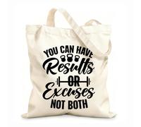 Sacs à main en polyester et coton tissu épais de 12 oz Soit on a des résultats, soit on a des excuses, pas les deux. Mots de motivation pour la gymnastique. Utilise comme trousse de maquillage 25x30cm