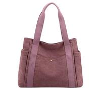 Sacs à main en toile pour femme Multi poches Rétro Décontracté Sac à bandoulière Top Handle Satchel Purse Ordinateur portable 15 poches, lilas, Taille unique pour tous
