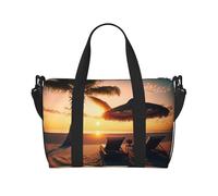 Sacs à main en toile pour femme, sac de voyage pour femme, style hawaïen, coucher de soleil, plage, articles personnels, sac de voyage, essentiel de voyage, sac de sport pour homme