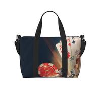 Sacs à main en toile pour femme, sacs de week-end pour femme, avec jetons de poker de casino, sac de voyage, essentiel de voyage, sac de sport pour homme et femme