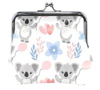 Sacs à main et pochettes en cuir blanc Koala Custom Cute Floral Cute Kiss Zip Wallet Portefeuille, mignon koala blanc, classique, mignon koala blanc, classique, Cute koala blanc, Classique