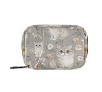 Sacs à main mignons gris pour chat écossais avec compartiments amovibles Organisateur de pilules réutilisable pour portefeuille