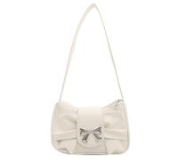 Sacs à main plissés pour femme - Sac à main français sous les bras avec nœud - En cuir synthétique - Pour le shopping et les rencontres - Pour femme, blanc, One Size