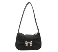 Sacs à main plissés pour femme - Sac à main français sous les bras avec nœud - En cuir synthétique - Pour le shopping et les rencontres - Pour femme, Noir , One Size