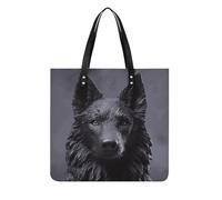 Sacs à main pour femme - Berger allemand noir - Sacs à main tendance en cuir végétalien - Sac seau souple pour femme - Sacs à main pour le travail, les voyages, une utilisation décontractée, cadeaux