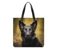 Sacs à main pour femme - Berger allemand noir - Sacs à main tendance en cuir végétalien - Sac seau souple pour femme - Sacs à main pour le travail, les voyages, une utilisation décontractée, cadeaux