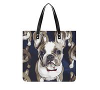 Sacs à main pour femme - Bouledogue français mignon - Sacs à main tendance en cuir végétalien - Sac seau souple pour femme - Sacs à main pour le travail, les voyages, une utilisation décontractée