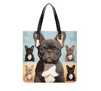 Sacs à main pour femme bouledogue français mignon sacs à main tendance en cuir végétalien, sac seau souple pour femme - Sacs à main pour le travail, les voyages, une utilisation décontractée, cadeaux