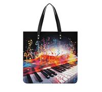 Sacs à main pour femme - Clavier de piano coloré - Note de musique - Sacs à main tendance en cuir végétalien - Sac seau souple pour femme - Sacs à main pour le travail, les voyages, une utilisation
