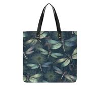 Sacs à main pour femme motif libellule - Sacs à main tendance en cuir végétalien - Sac seau souple pour femme - Sacs à main pour le travail, les voyages, une utilisation décontractée, cadeaux