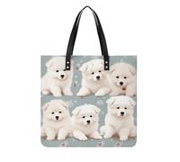 Sacs à main pour femmesPetits chiens blancsSacs à main Hobo en cuir végétalien tendance, sac seau souple pour femme - Sacs à main pour le travail, les voyages, une utilisation décontractée, cadeaux
