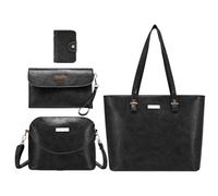 Sacs à Main pour Ordinateur Portable pour Femmes | Lot de 4 Pochettes Messager en Cuir Synthétique PU pour Ordinateur Portable - Poches de Rangement Légères, Accessoires Mode pour Études Voyages d'Aff