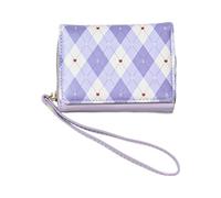 Sacs À Main Pour,Pochette De Rangement Courte Et Mignonne - Sac À Carreaux Grande Capacité Avec Multiples Fentes À Cartes | Pour Vacances Anniversaire Voyage Adolescents Adultes Femmes Mère, Violet
