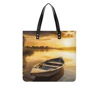Sacs à main pour WomenRiver Sunset BoatTrendy Vegan Leather Hobo Sac à main souple pour femme - Sacs à main pour le travail, les voyages, une utilisation décontractée, cadeaux d'anniversaire