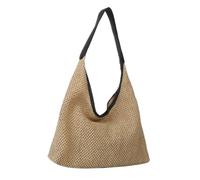 Sacs à main sac tissé décontracté paille sous les bras sac grande capacité épaule femmes(Black)