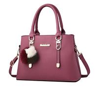 Sacs à main tendance 2026 pour femmes, sac à main design avec poignée sur le dessus, sacs à bandoulière multi-poches, sac à bandoulière en cuir synthétique avec pompon, rouge pastèque, 9.06 * 5.51