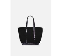Sacs à main Vanessa Bruno Cabas L Zippe Porte Epaule Zippe En Toile Coton Et Paillettes pour Sacs T.U Noir