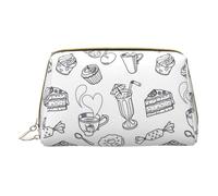 Sacs à maquillage en cuir avec imprimé thé de l'après-midi, petite trousse de maquillage pour sac à main, pochette cosmétique, pochette de toilette pour femme, Thé noir de l'après-midi, One Size