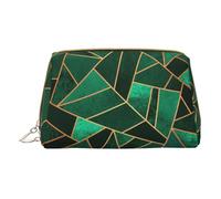 Sacs à maquillage en cuir avec imprimé thé de l'après-midi, petite trousse de maquillage pour sac à main, pochette cosmétique, pochette de toilette pour femme, Géométrique noir et doré, One Size