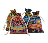 Sacs à monnaie de style ethnique égyptien, 20 sacs en coton avec cordon de serrage, sacs cadeaux pour bonbons, sac cadeau avec cordon de serrage, pour fête, mariage, vacances, 10 x 14 cm