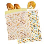 Sacs à pain à la cire d'abeille - Sacs de conservation - Préservent la fraîcheur - Lot de 2, en coton biologique - Respirants