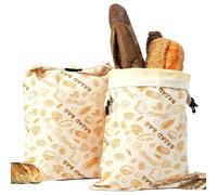 Sacs à pain en cire d'abeille pour le levain, paquet de 2 sacs à pain en cire d'abeille pour le levain, rangement réutilisable avec doublure en naturelle, garde les pains faits maison frais (33x