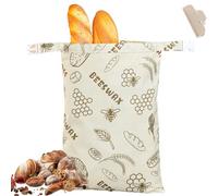 Sacs À Pain Premium - 100% Coton & Cire D'abeille, 12x17inch Sac À Pain En Cire D'abeille, Réutilisables, Reste Frais Jusqu'À 3 Fois Plus Longtemps, Accueille Parfaitement Vos Pâtisseries (1pc,D)