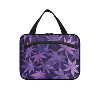 Sacs à pharmacie à suspendre avec crochet, motif feuilles d'érable violet foncé, design compact pour maman, bolsas de maquillaje para mujer L, Feuilles d'érable violet foncé, Moderne