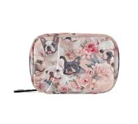 Sacs à pilules de voyage en or rose pour chien bouledogue français avec compartiments amovibles et réutilisables
